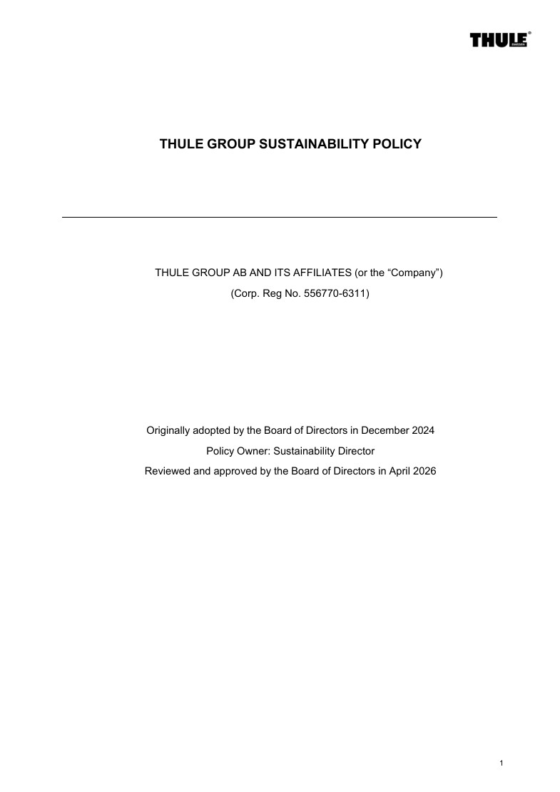 Sustainability Policy
